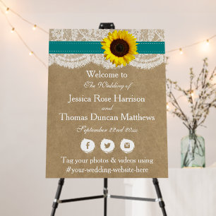 The Rustic Kraft Sunflower Wedding Collection Foam Board