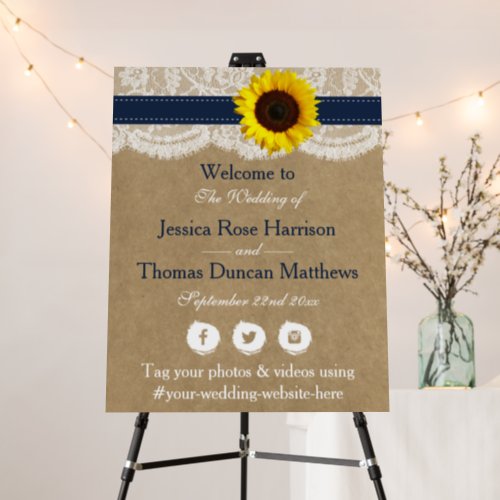 The Rustic Kraft Sunflower Wedding Collection Foam Board