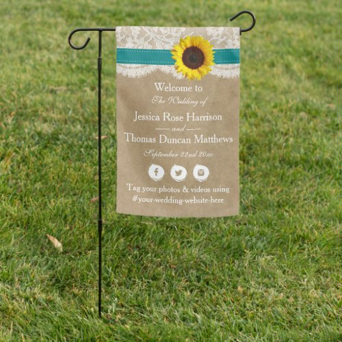 The Rustic Kraft Sunflower Wedding Collection Garden Flag