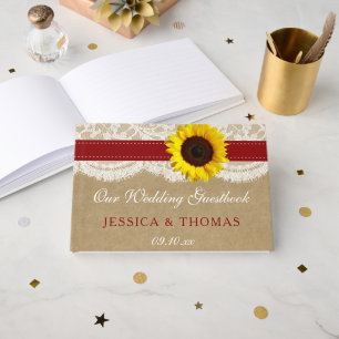 The Rustic Kraft Sunflower Wedding Collection Guest Book