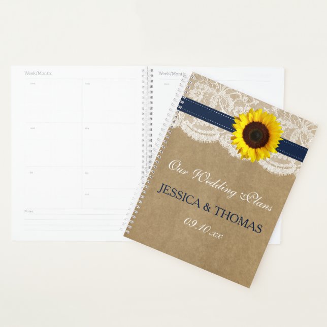 The Rustic Kraft Sunflower Wedding Collection Planner (Display)