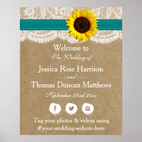 The Rustic Kraft Sunflower Wedding Collection Poster