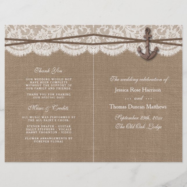 The Rustic Nautical Anchor Wedding Collection (Front)