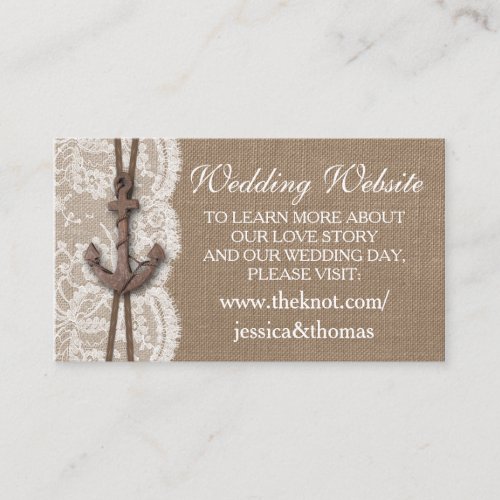 The Rustic Nautical Anchor Wedding Collection Enclosure Card