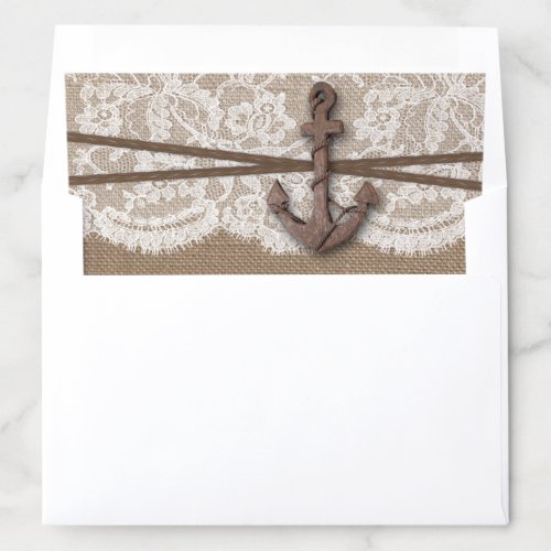 The Rustic Nautical Anchor Wedding Collection Envelope Liner