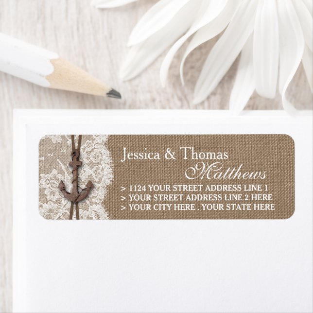 The Rustic Nautical Anchor Wedding Collection Label (Insitu)