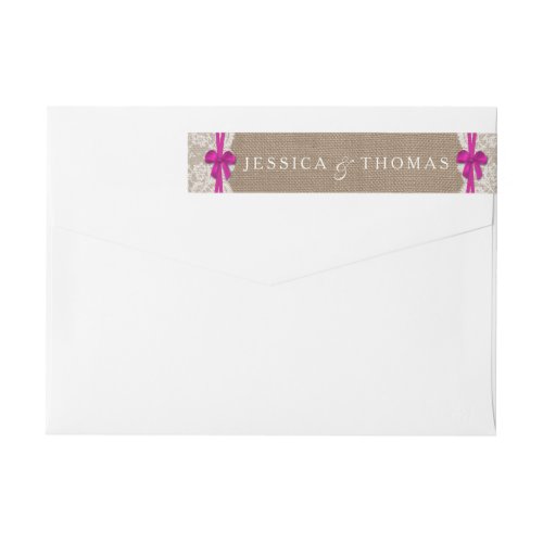 The Rustic Pink Bow Wedding Collection Labels