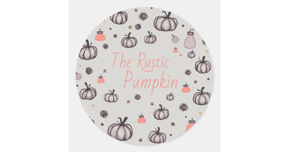 The Rustic Pumpkin Classic Round Sticker | Zazzle
