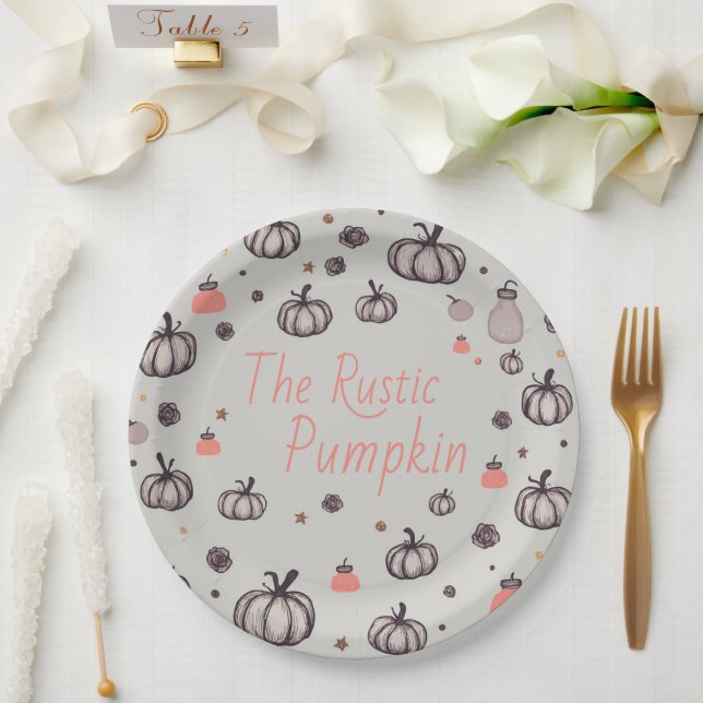 The Rustic Pumpkin Paper Plates (Wedding)