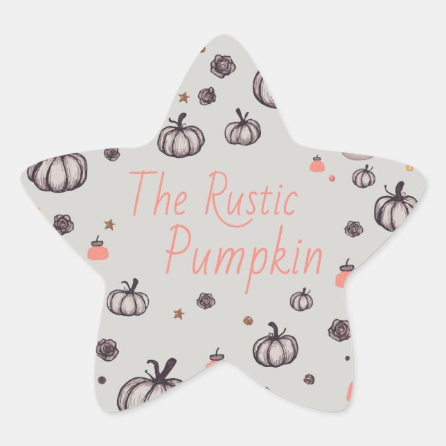 The Rustic Pumpkin Star Sticker (Front)
