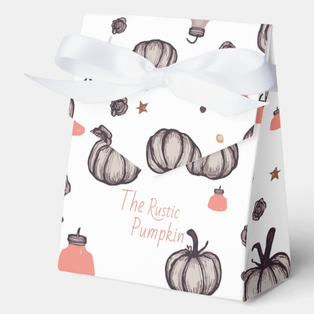 The Rustic Pumpkin (White) Favor Boxes (Front)