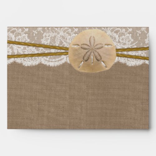 The Rustic Sand Dollar Beach Wedding Collection Envelope