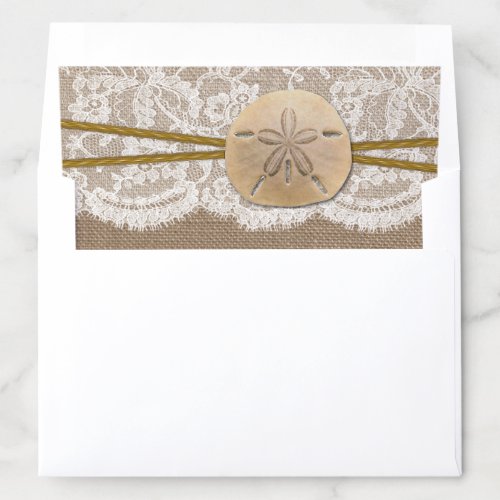 The Rustic Sand Dollar Beach Wedding Collection Envelope Liner
