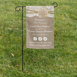 The Rustic Sand Dollar Beach Wedding Collection Garden Flag