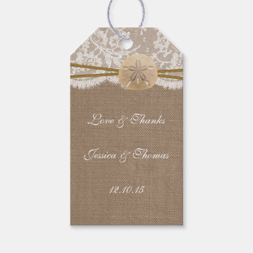 The Rustic Sand Dollar Beach Wedding Collection Gift Tags