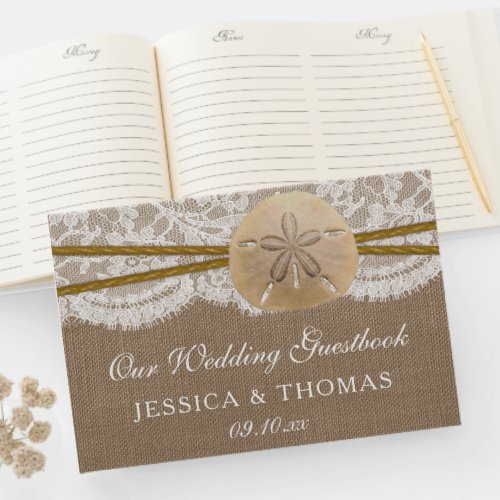 The Rustic Sand Dollar Beach Wedding Collection Guest Book