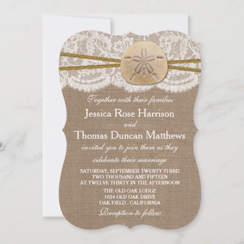 The Rustic Sand Dollar Beach Wedding Collection Invitation