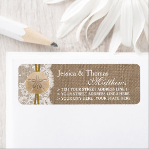 The Rustic Sand Dollar Beach Wedding Collection Label