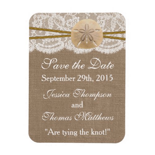 The Rustic Sand Dollar Beach Wedding Collection Magnet