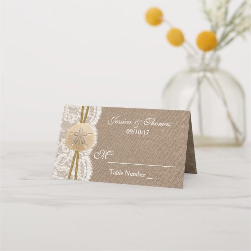 The Rustic Sand Dollar Beach Wedding Collection Place Card
