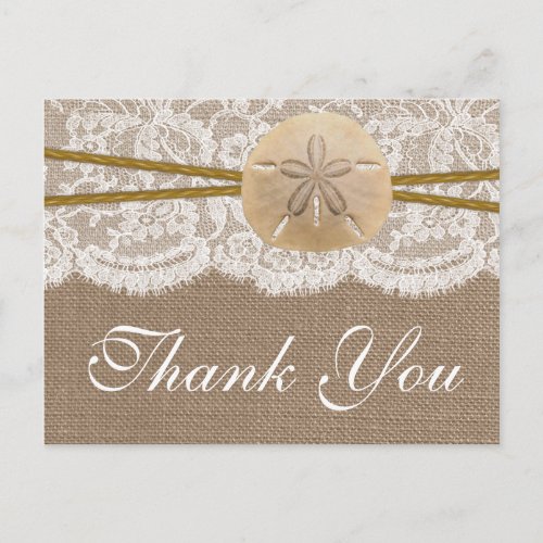 The Rustic Sand Dollar Beach Wedding Collection Postcard