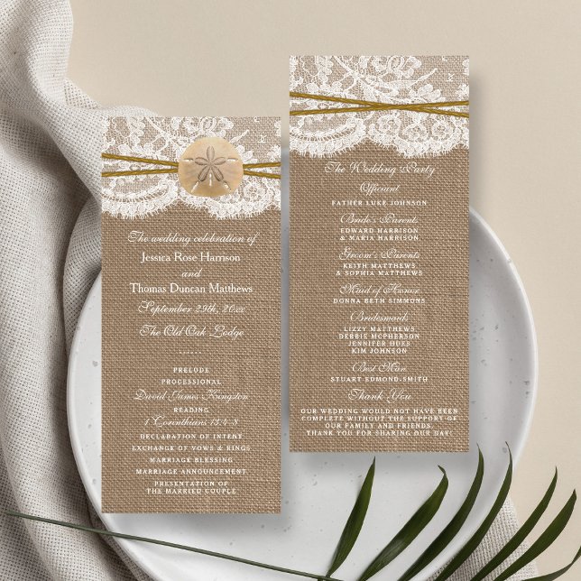 The Rustic Sand Dollar Wedding Collection Programs (Creator Uploaded)