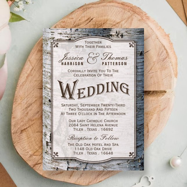 The Rustic Silver Birch Tree Wedding Collection Invitation (Creator Uploaded)