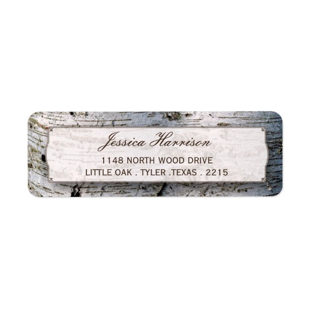 The Rustic Silver Birch Tree Wedding Collection Label