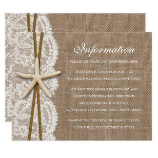 The Rustic Starfish Beach Wedding Collection Card