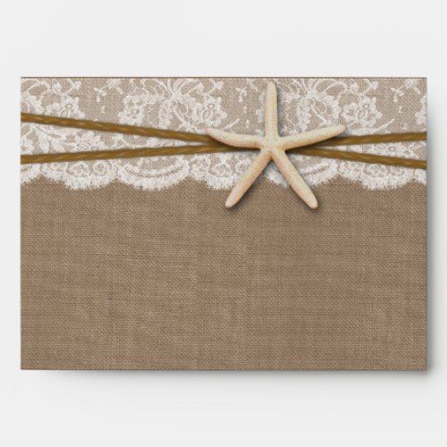The Rustic Starfish Beach Wedding Collection Envelope
