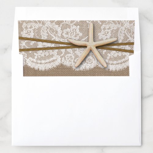 The Rustic Starfish Beach Wedding Collection Envelope Liner
