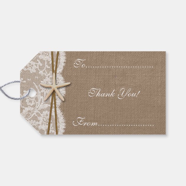 The Rustic Starfish Beach Wedding Collection Gift Tags