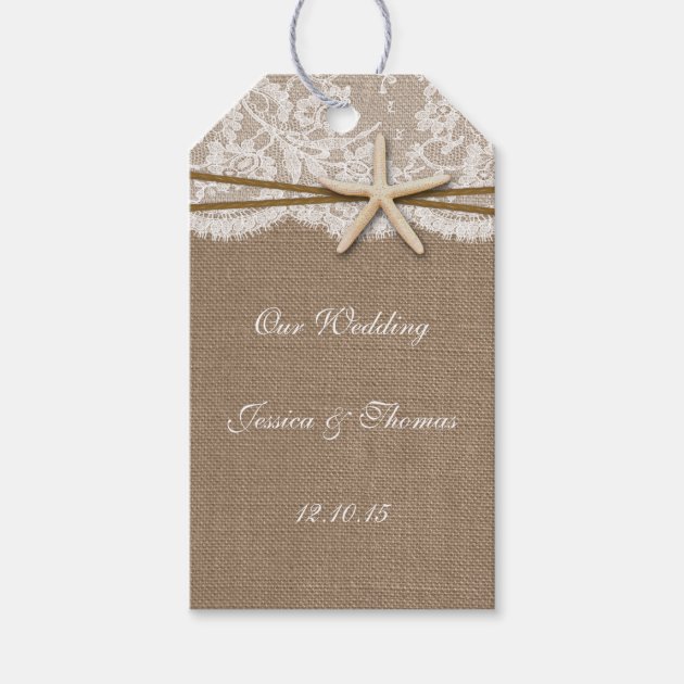 The Rustic Starfish Beach Wedding Collection Gift Tags