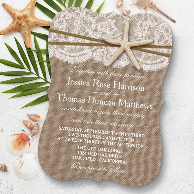 The Rustic Starfish Beach Wedding Collection Invitation (Creator Uploaded)