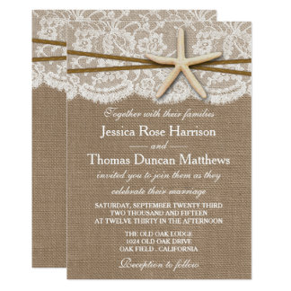 The Rustic Starfish Beach Wedding Collection Invitation