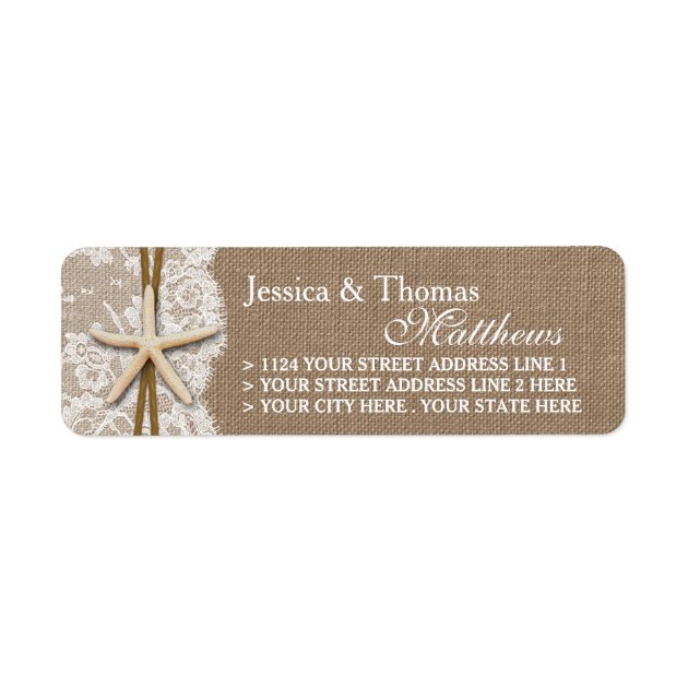 The Rustic Starfish Beach Wedding Collection Label