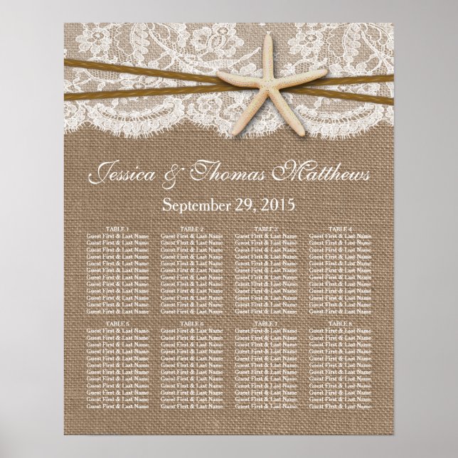 The Rustic Starfish Beach Wedding Collection Poster (Front)