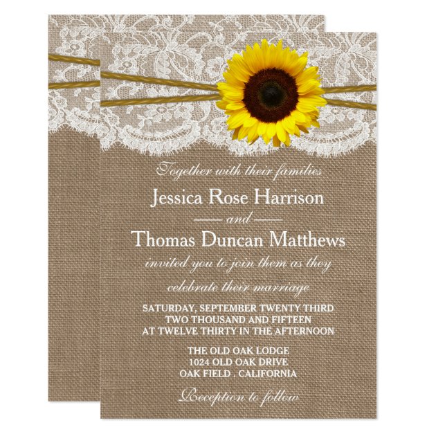 The Rustic Sunflower Wedding Collection Invitation