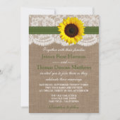 The Rustic Sunflower Wedding Collection - Green Invitation (Front)
