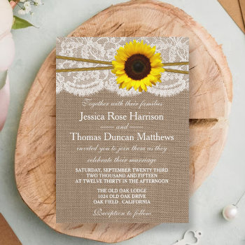 The Rustic Sunflower Wedding Collection Invitation by Invitation_Republic at Zazzle