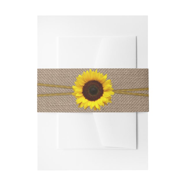 The Rustic Sunflower Wedding Collection Invitation Belly Band (Front Example)