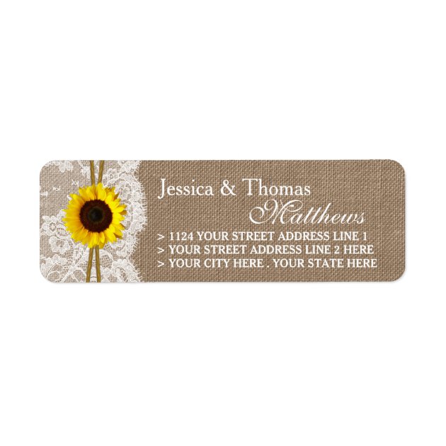 The Rustic Sunflower Wedding Collection Labels