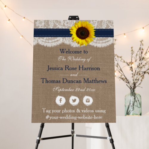 The Rustic Sunflower Wedding Collection _ Navy Foam Board
