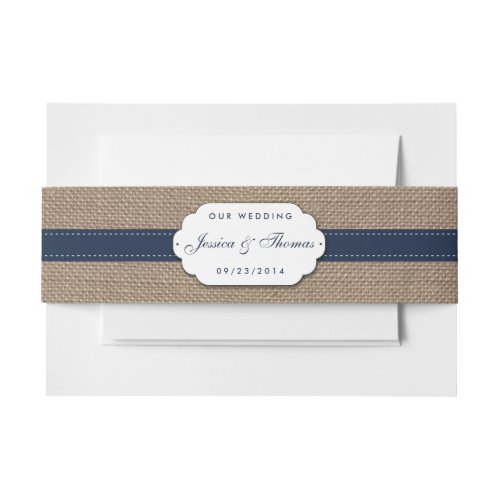 The Rustic Sunflower Wedding Collection _ Navy Invitation Belly Band