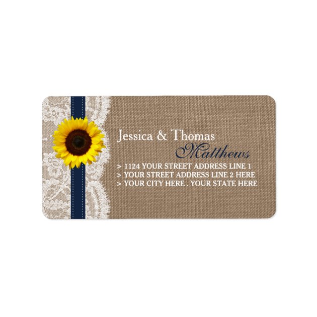 The Rustic Sunflower Wedding Collection - Navy Label