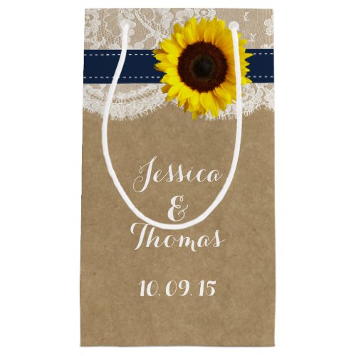 The Rustic Sunflower Wedding Collection _ Navy Small Gift Bag