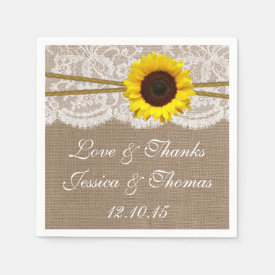 The Rustic Sunflower Wedding Collection Paper Napkin