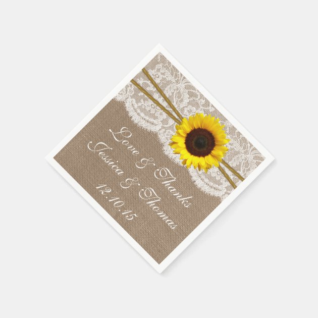 The Rustic Sunflower Wedding Collection Paper Napkin