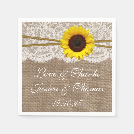 The Rustic Sunflower Wedding Collection Paper Napkins