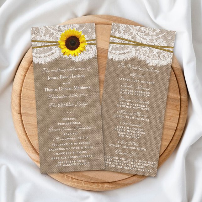 The Rustic Sunflower Wedding Collection Programs (Creator Uploaded)